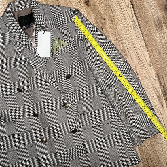 NEW! Zara Plaid Wool Oversized Blazer - Picture 9 of 12